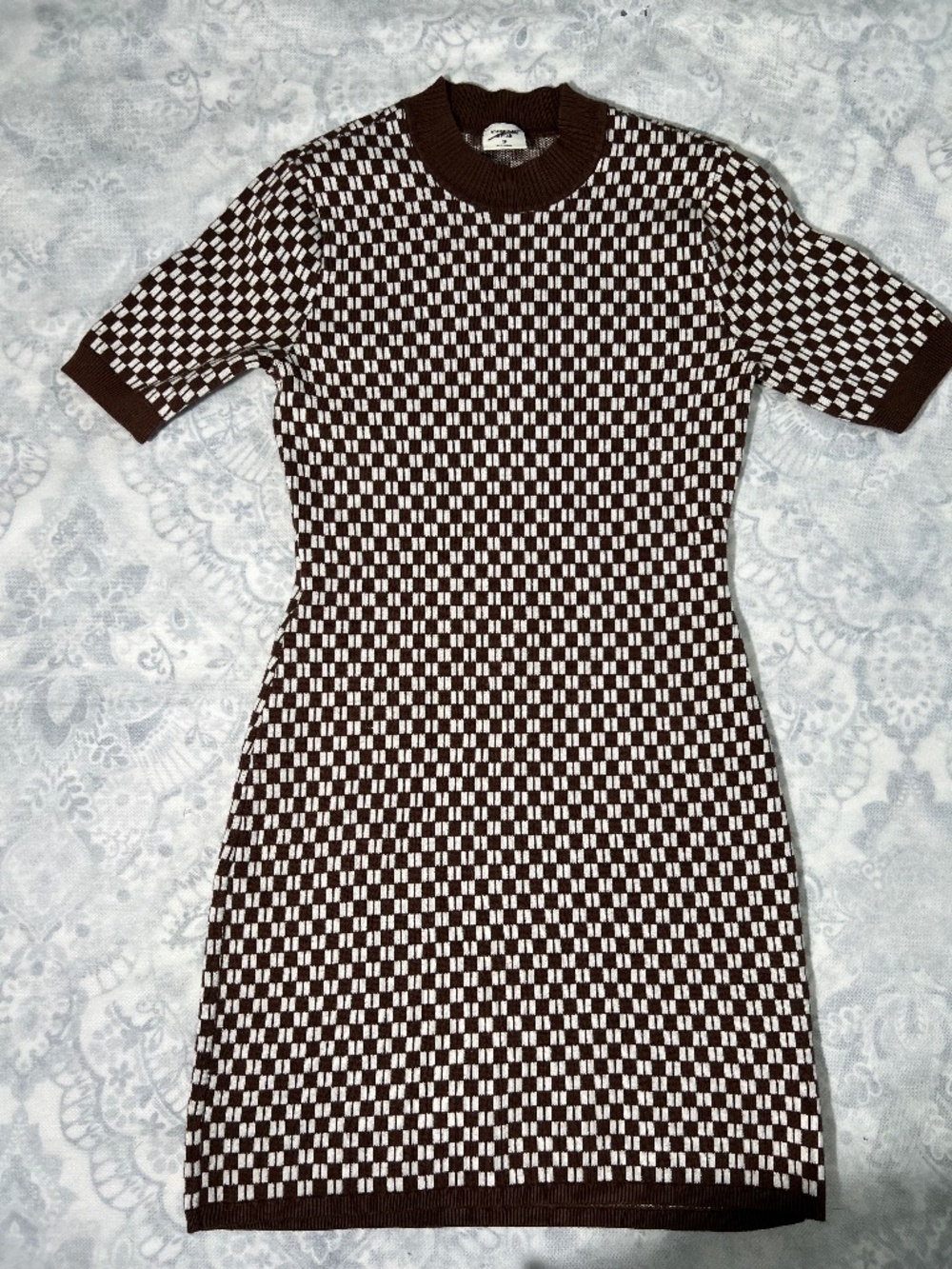 Abercrombie & Fitch Brown Ribbed Knit Short Sleeve Sweater Mini Bodycon Dress SP